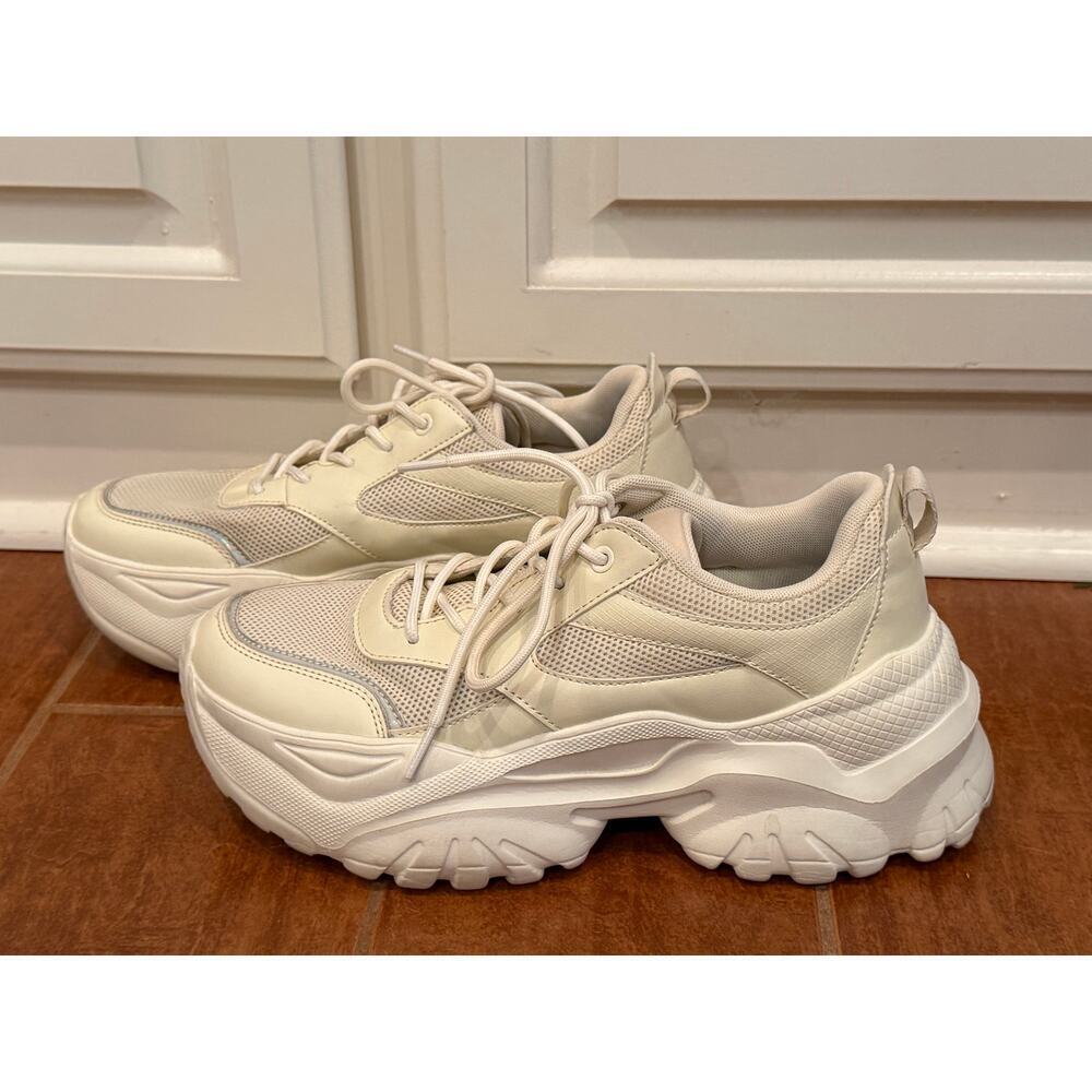 Dream Pairs Breathable Mesh Platform Sneakers White Size 8.5 - Picture 3 of 11